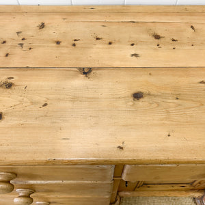 An English Country 7 Drawer Pine Buffet or Sideboard