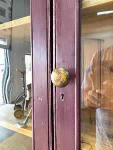 A 19th Century English Pine Bookcase in Eggplant Purple