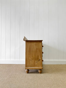 An Antique English Pine Chest of Drawers Dresser c1890 with Gallery