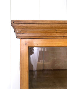 An English 19th Century Pine Bookcase with Glazed Doors
