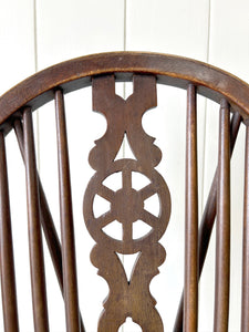 A Georgian Ash Wheel Back Side Chair