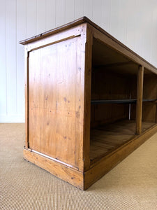 A Large Rustic Antique English Pine Shop Counter c1890