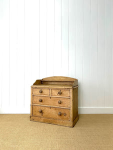 An Antique English Pine Chest of Drawers Dresser with Gallery c1890