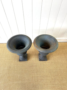 A Large and Special Pair of Antique Cast Iron Garden Urns