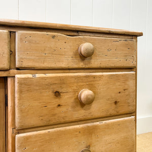 An English Country 7 Drawer Pine Buffet or Sideboard