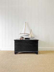 An Ebonized English Pine Blanket Box or Toy Box Early 19th Century