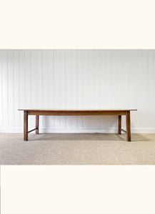 An English 9ft  Early 19th Century Country Oak or Elm Dining Harvest Table