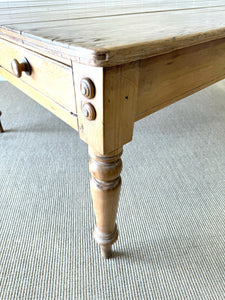 An Antique English Country Pine 6ft Dining Table and 54" Wide
