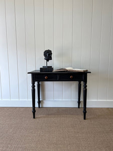 Antique English Country Ebonized Desk or Console Table c1890