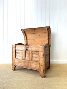An Swedish Pine Domed Top Blanket Box or Toy Box Early 19th Century