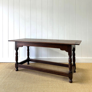 An Antique English Country 5.5 ft Narrow Kitchen Dining Table or Sideboard