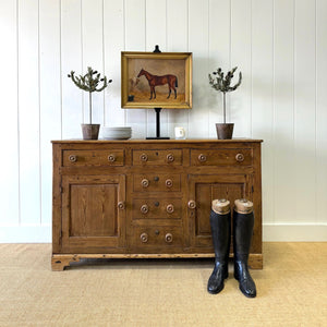 A Large English Country 6 Drawer Pine Buffet or Sideboard