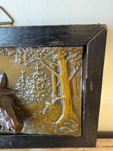 Pair of Vintage Wall Plaques featuring Horse and Sight Hound