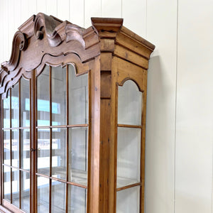 An 18th Century Dutch Vitrine à Deux Corps Glazed Pine Bookcase Cabinet or Hutch