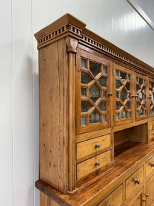 A Monumental Late 19th Century English Pine Bookcase Cabinet or Hutch