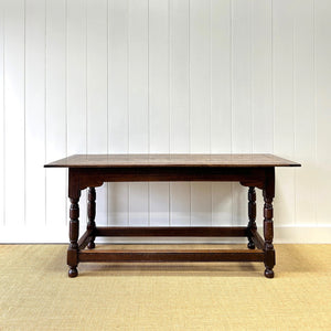An Antique English Country 5.5 ft Narrow Kitchen Dining Table or Sideboard