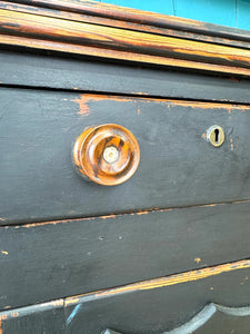 A Wonderful Large Ebonized Welsh Dresser or Cupboard