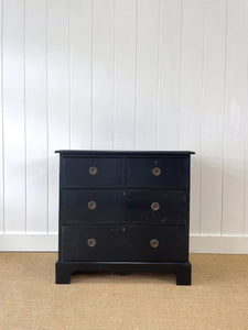 An Ebonized Antique English Pine Chest of Drawers or Dresser – The Parsons Nose Antiques