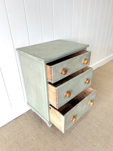 An English Pine Green Painted Chest of Drawers Dresser c1890