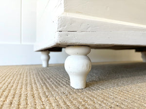 A Rustic Cream Painted English Pine Blanket Box or Coffee Table With Iron Handles