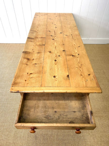 An Antique English Country Pine 7ft Dining Table