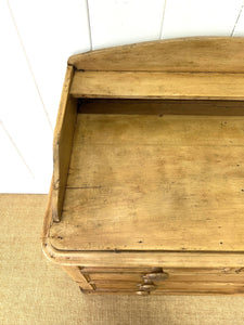 An Antique English Pine Chest of Drawers Dresser with Gallery c1890
