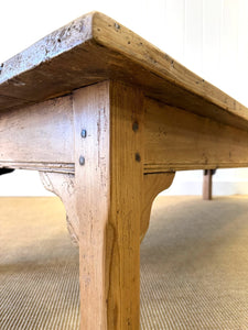 An Antique 6.5 ft English Country Pine Coffee Table