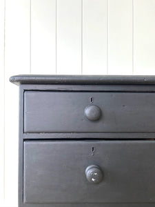 An Ebonized English Country Pine Buffet Sideboard