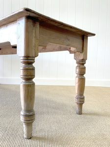 A Large Antique 8 ft English Pine Farmhouse Table
