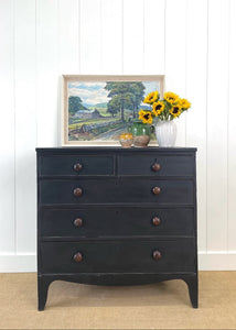 A Black Painted Antique English Georgian Chest of Drawers/Dresser – The Parsons Nose Antiques
