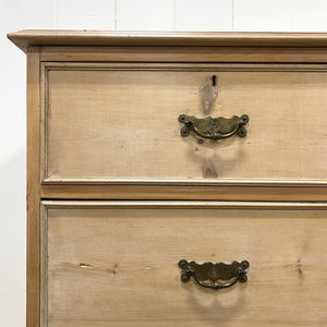 A Tall 19th Century English Pine Chest of Drawers/Dresser