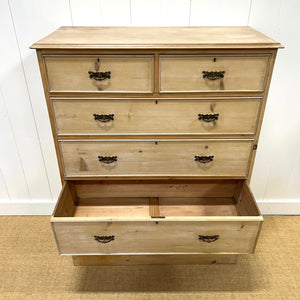 A Tall 19th Century English Pine Chest of Drawers/Dresser