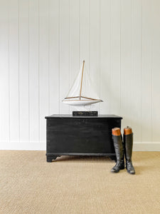 An Ebonized English Pine Blanket Box or Toy Box Early 19th Century