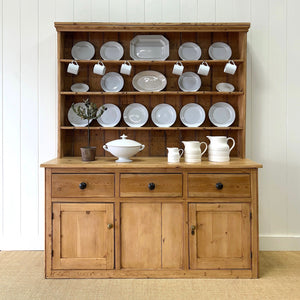 A Large Rustic Pine Welsh Dresser or Cupboard