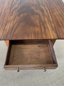 Antique English Country Mahogany Drop Leaf Table c1890