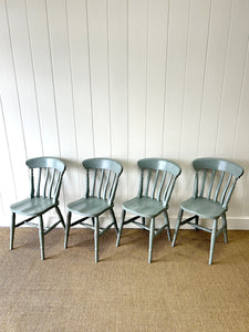 A Vintage Set of 4 Slat Back Chairs