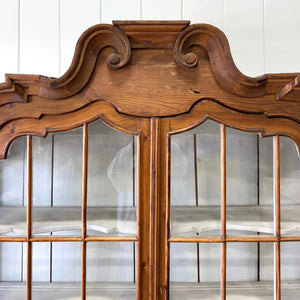 An 18th Century Dutch Vitrine à Deux Corps Glazed Pine Bookcase Cabinet or Hutch