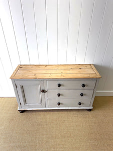 An English Country 3 Drawer Pine Buffet or Sideboard
