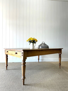 An Antique English Country Pine 6ft Dining Table and 54" Wide