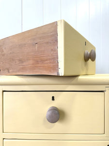 An Antique English Painted Pine Chest of Drawers Dresser c1890