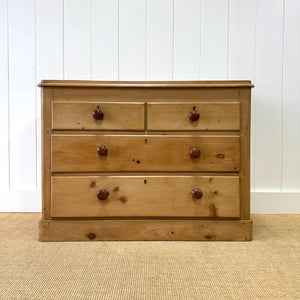 A Small Antique English Pine Chest of Drawers Dresser c1890