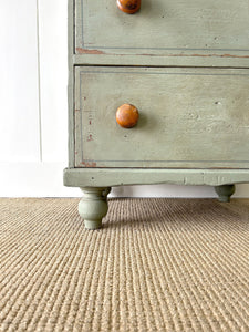 An English Pine Green Painted Chest of Drawers Dresser c1890