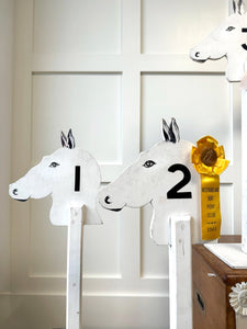 Set of 6 Wooden Horse Head Markers