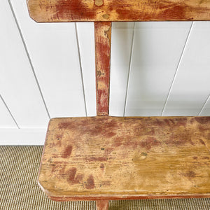 A Good and Rustic Bench with Back