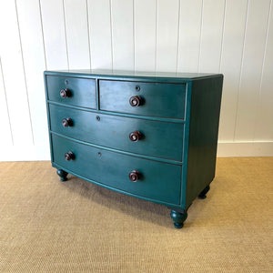 An English Pine Chest of Drawers Dresser in Green Paint c1890