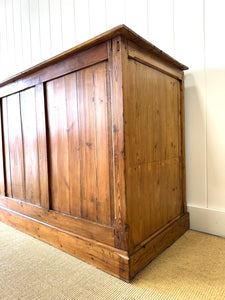A Large Rustic Antique English Pine Shop Counter c1890