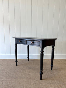 Antique English Country Ebonized Desk or Console Table c1890