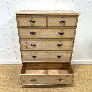 A Tall 19th Century English Pine Chest of Drawers/Dresser