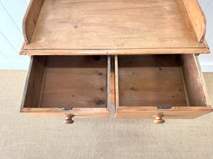 An Antique English Pine Chest of Drawers Dresser Tulip Feet c1890