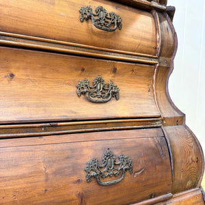 An 18th Century Dutch Vitrine à Deux Corps Glazed Pine Bookcase Cabinet or Hutch